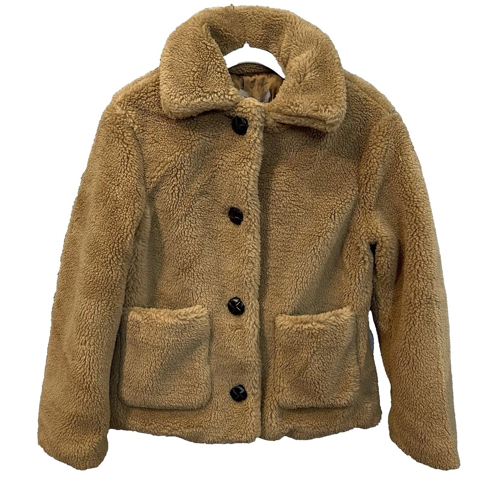 Philosophy Teddy Coat Women's‎ XS Camel Comfy Warm Boho Indie Faux Fur Jacket
